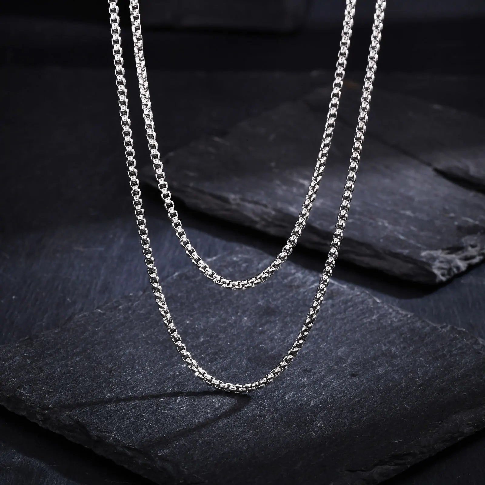 Dual-Layer Square Link Necklaces