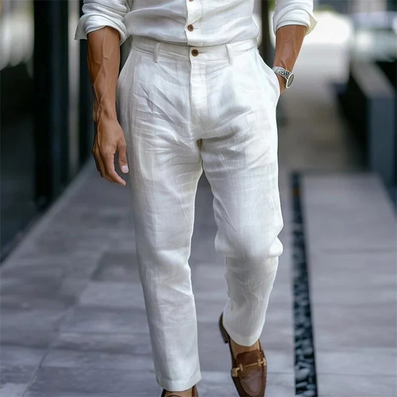 Men's Elegant Linen Trousers