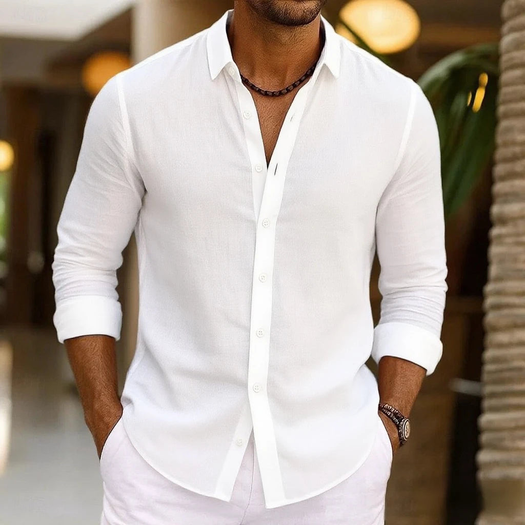 Men's Summer Linen Beach Shirt