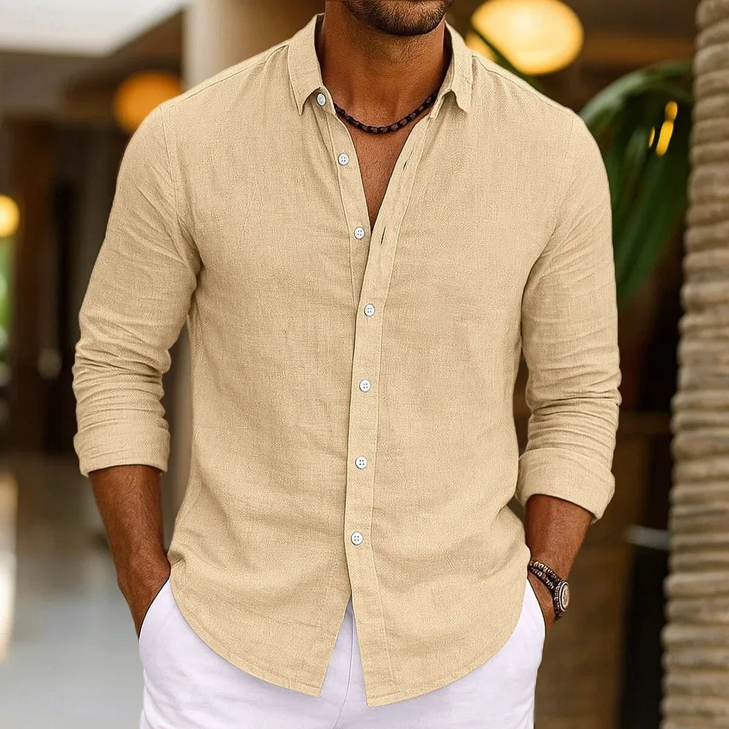 Men's Summer Linen Beach Shirt