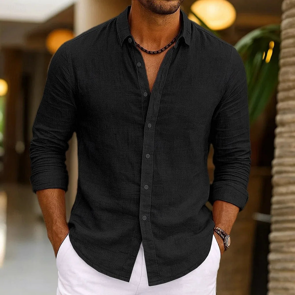 Men's Summer Linen Beach Shirt