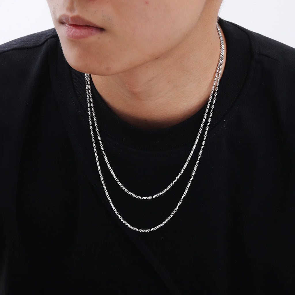 Dual-Layer Square Link Necklaces