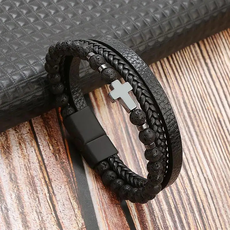 Stylish Men's Multi-Layer Leather Bracelet