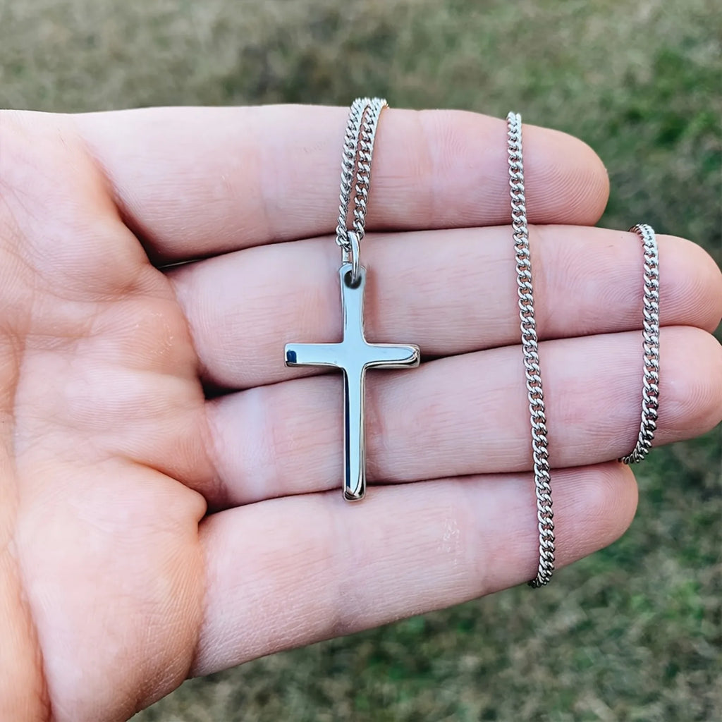Sleek Cross Pendant Necklace for Him