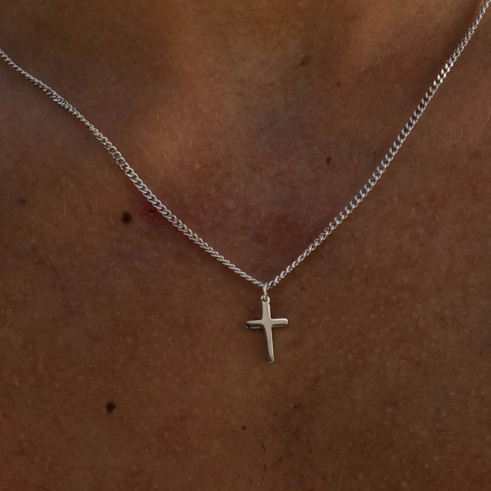 Sleek Cross Pendant Necklace for Him