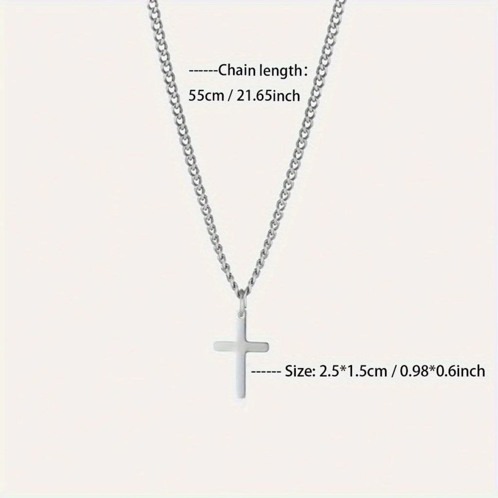 Sleek Cross Pendant Necklace for Him