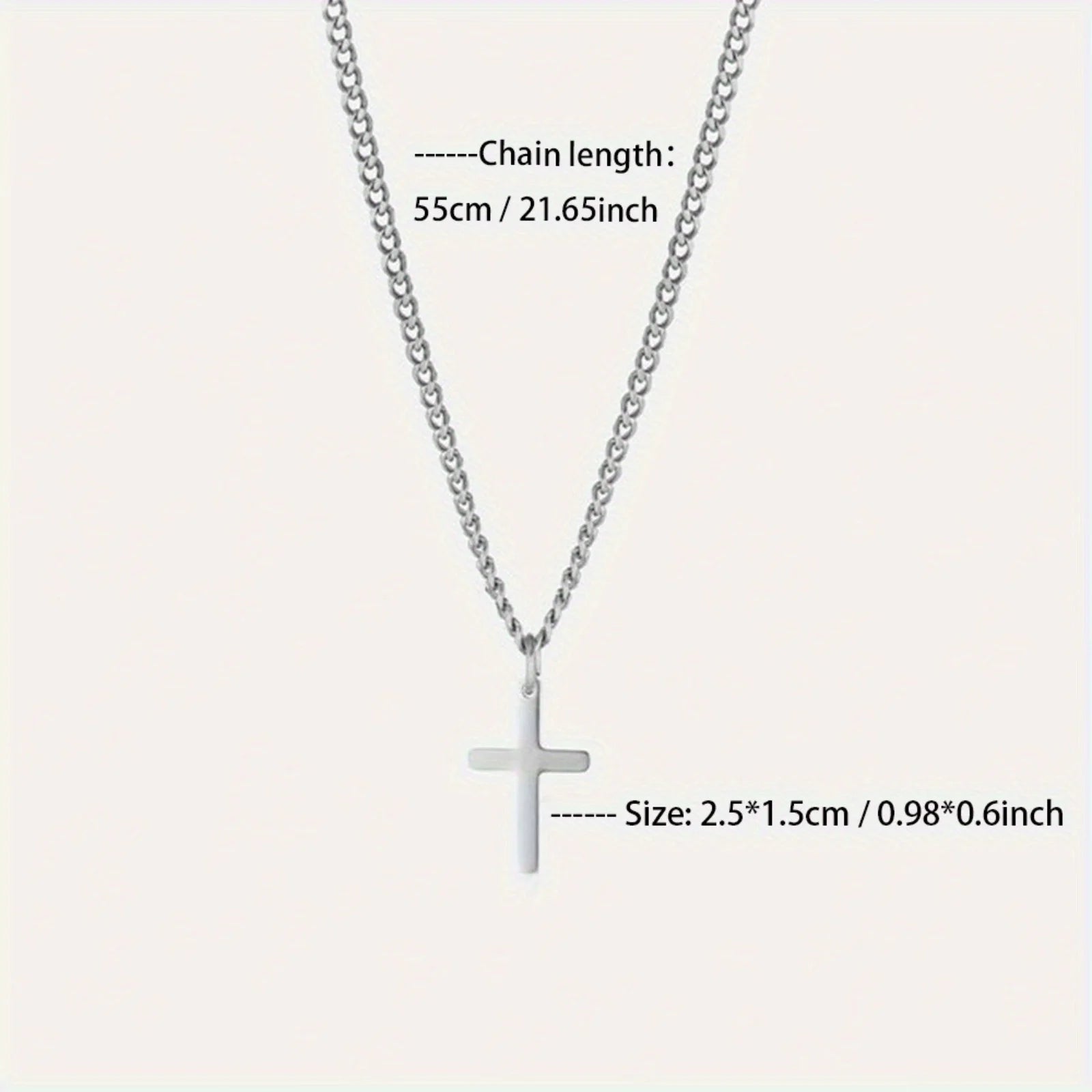 Sleek Cross Pendant Necklace for Him