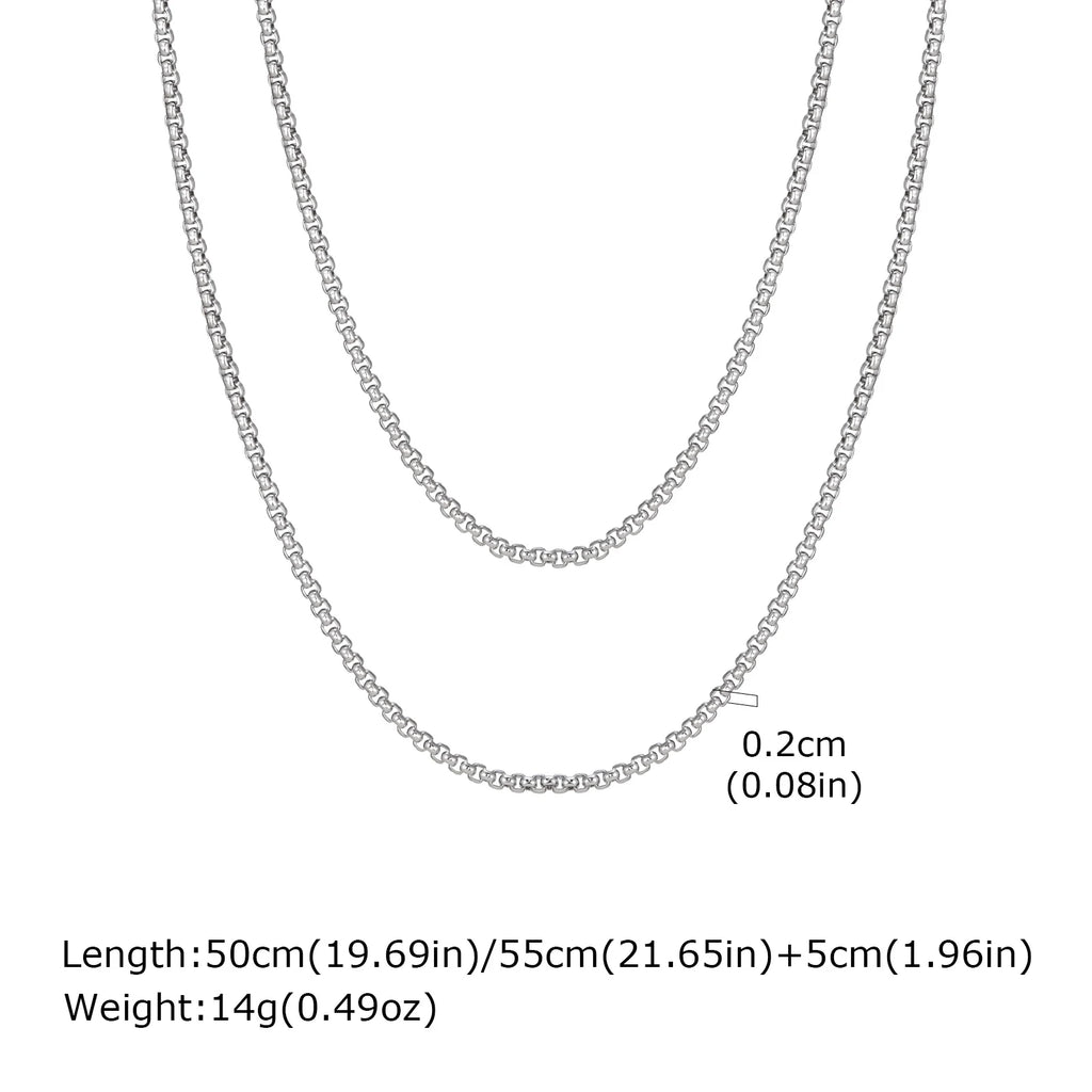 Dual-Layer Square Link Necklaces