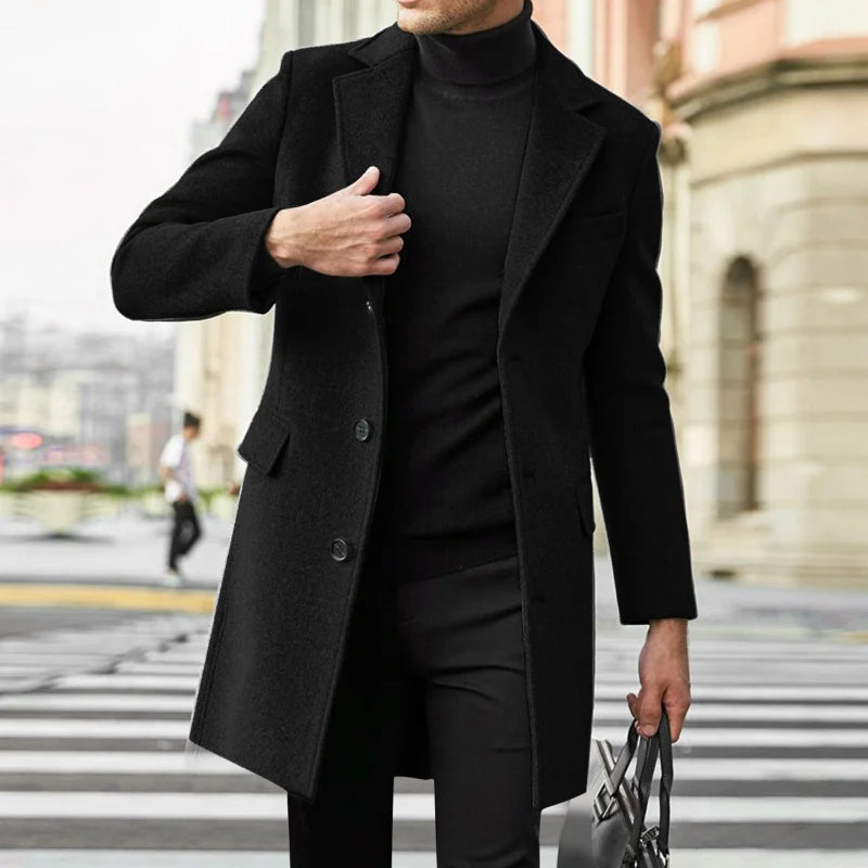 Casual Wool Coat British Style