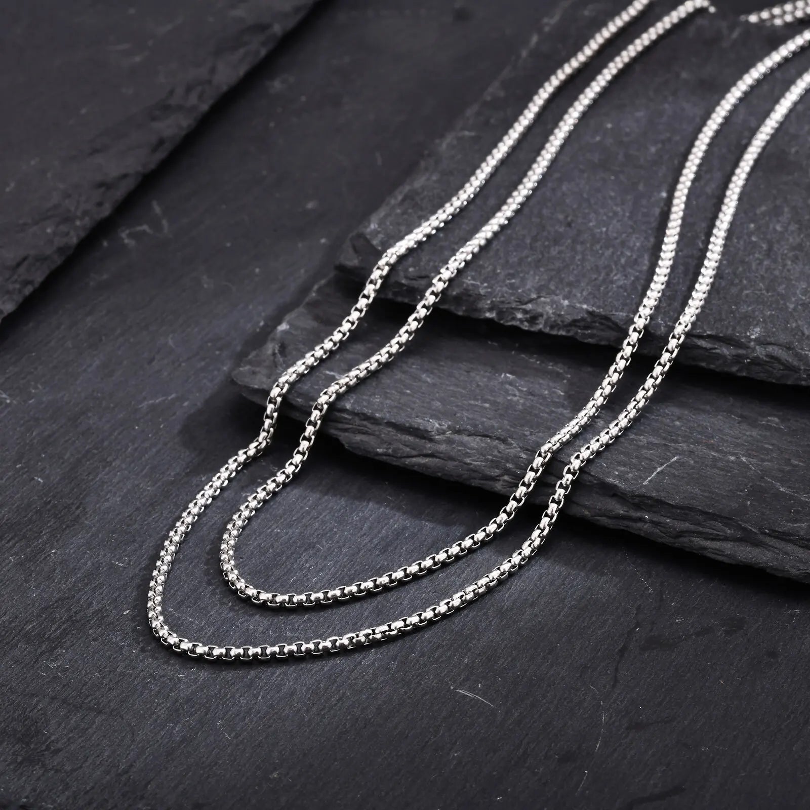 Dual-Layer Square Link Necklaces